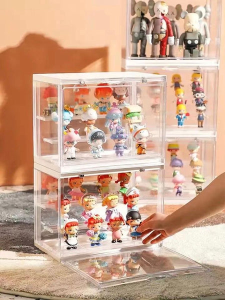 Figure Display Case Large with LED lights - White